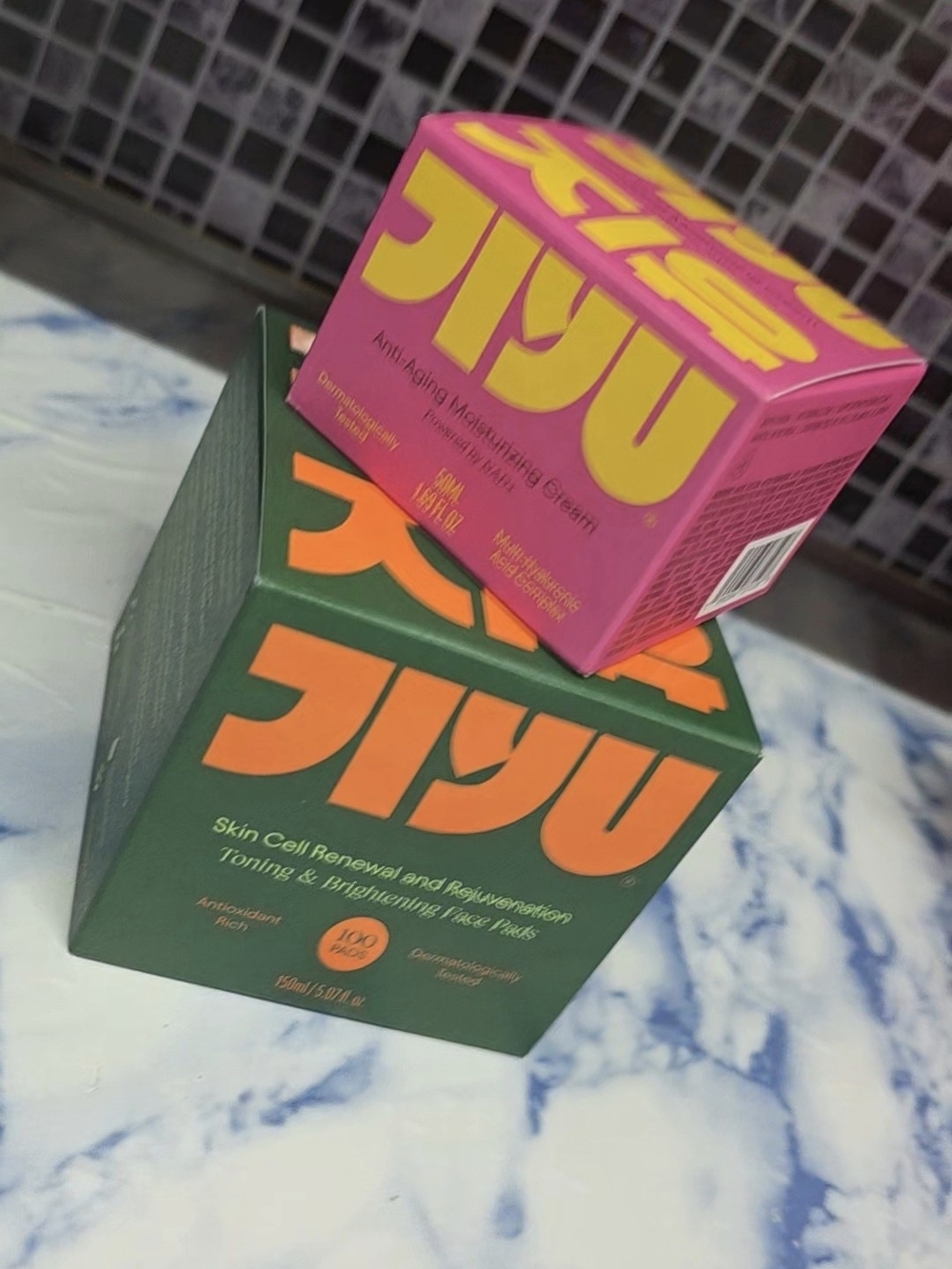 JIYU Glow Up Bundle - Toner Pads & NAD+ Moisturizer, Korean Skincare, NAD+